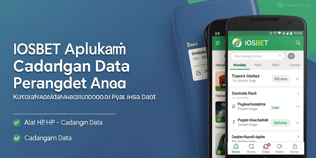 Screenshot antarmuka pengguna IOSBET yang menunjukkan fitur cadangan data.