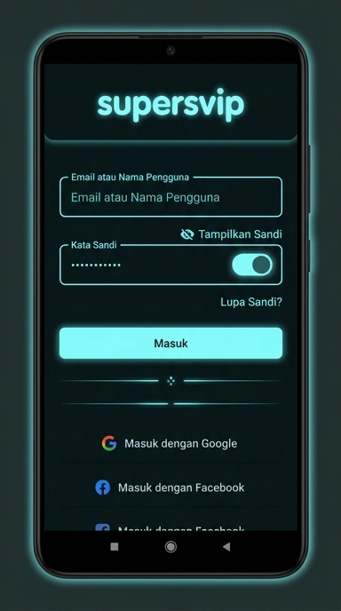 Tampilan halaman login supersvip